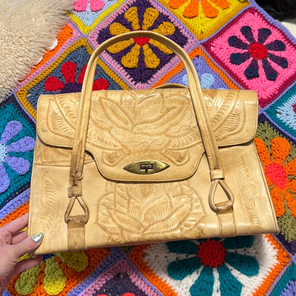 Vintage Tooled Leather Handbag